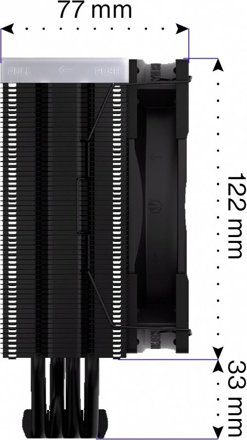 Hladilnik procesorja z ARGB osvetlitvijo, 120 mm, črn Endorfy Fera 5 Black ARGB, EY3A012