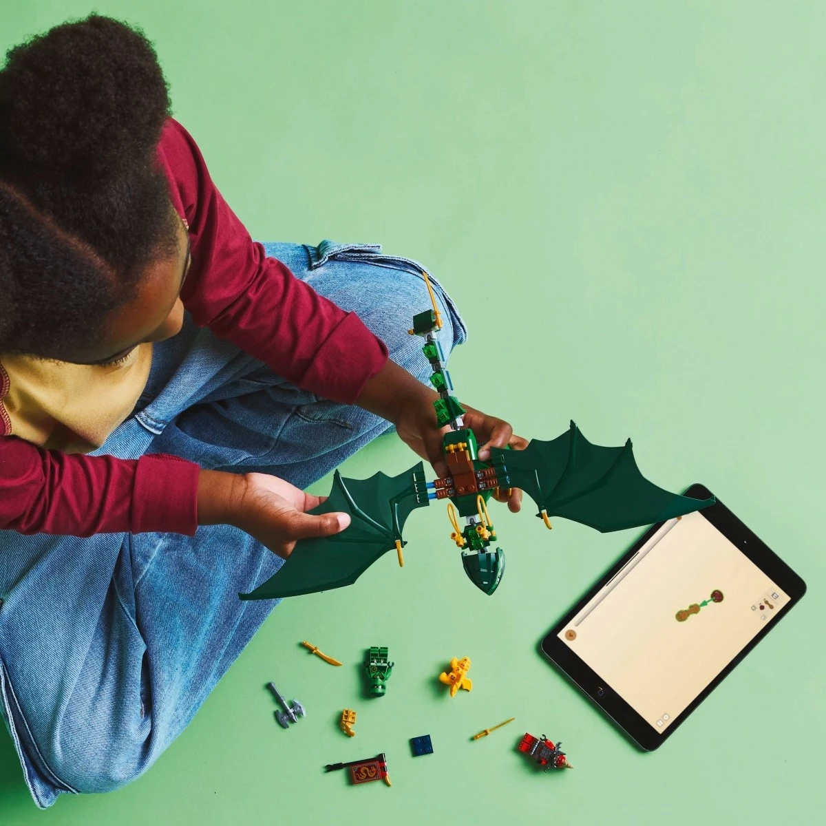 Set gradnje Zeleni gozdni zmaj Lloyd, LEGO Ninjago 71829, 128 kosov