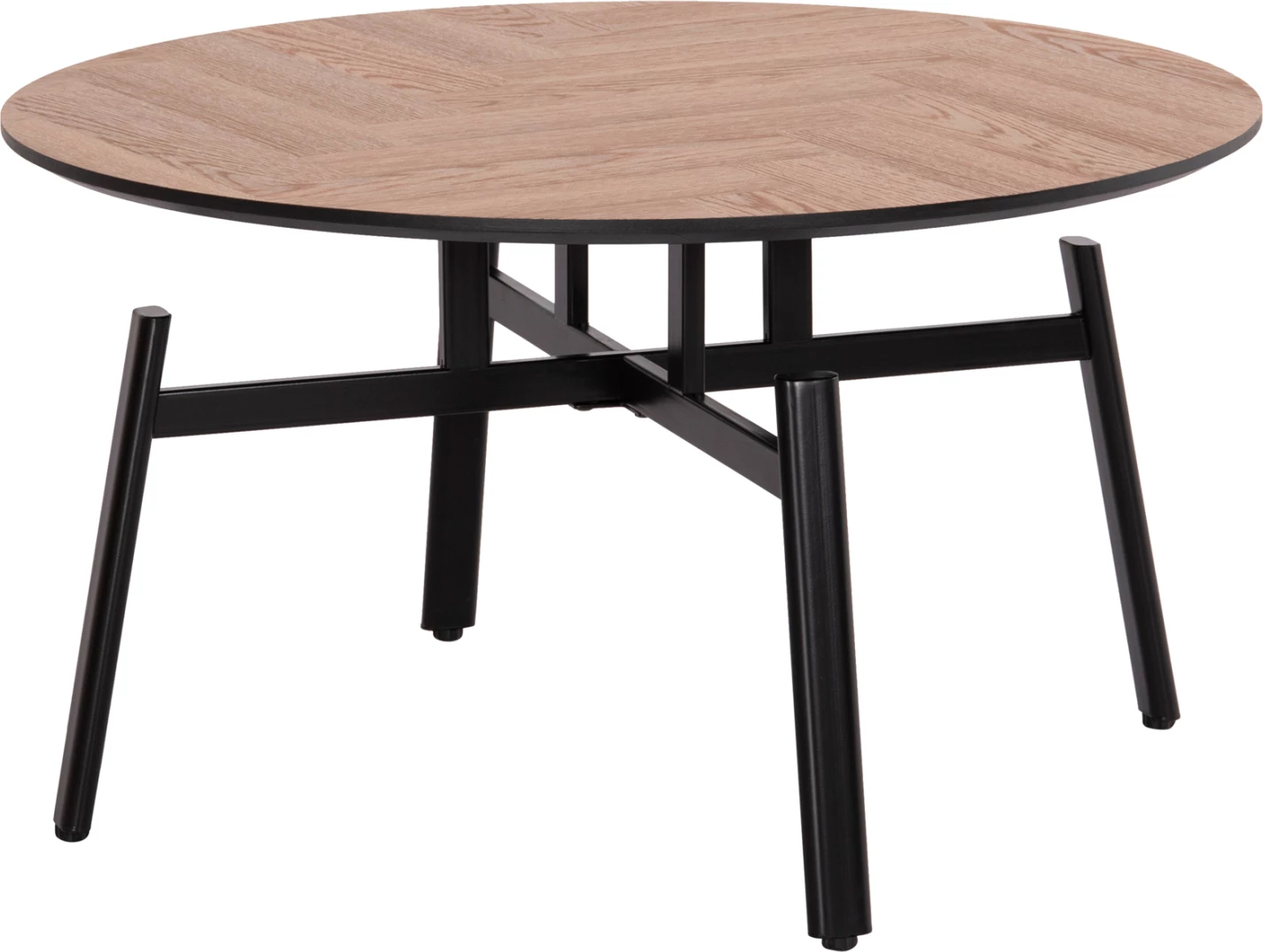 Klubska miza vrtljiva NORTON FH18035.03 kovinske noge v črni barvi-MDF vrh v sonami Φ80x45.5Hcm