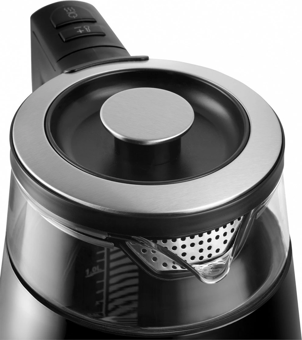 Električni ibrik 1,7 l, steklen, z digitalnim zaslonom, črn, Concept RK4170