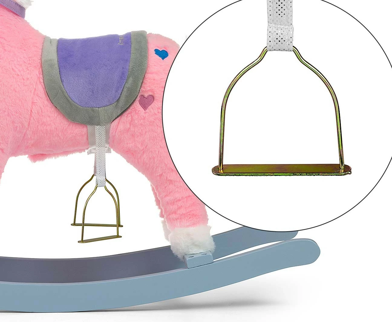 Gugalni konj Milly Mally Pink Spotted, 74x58x28 cm, rožnato/vijolično