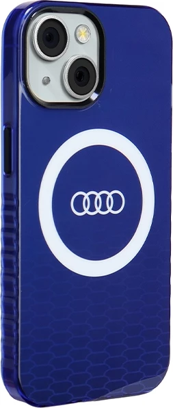 Zaščitni ovitek Audi IML z velikim logotipom, MagSafe, za iPhone 15/14/13, moder