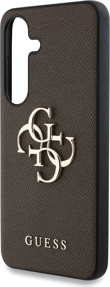 Zaščitni ovitek Guess Grained Big 4G Small Classic Logo za Samsung Galaxy S25 Plus, rjav