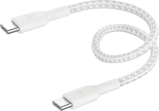 Kabel za hitro polnjenje Belkin BoostCharge, USB-C na USB-C, 0,15 m, bel