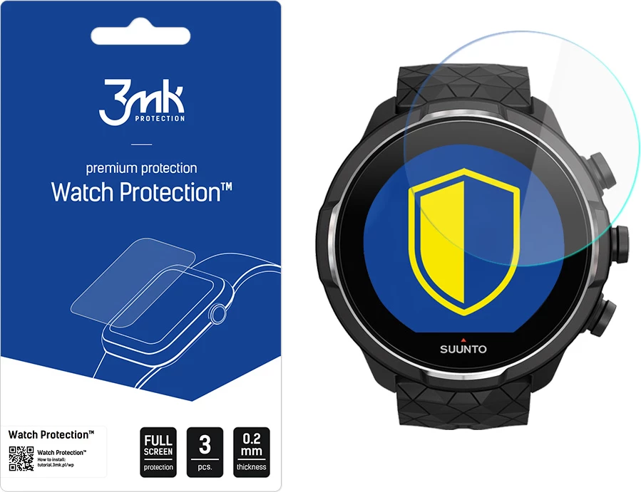 Zaščitno steklo za pametno uro, 3mk Protection FlexibleGlass za Suunto 9 Baro Titanium, set 3 kosov