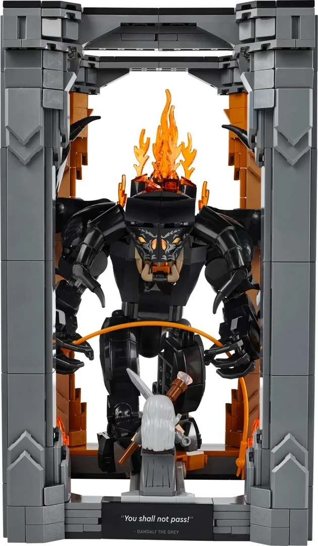 Dekorativni knjižni kotiček Lord of the Rings Balrog, LEGO ICONS 10367, za odrasle, 1 minifigura
