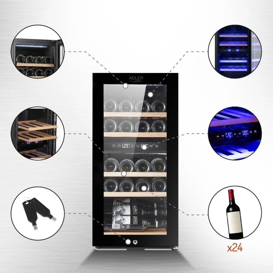 Ftohče vina Adler AD 8080, 24 steklenic
