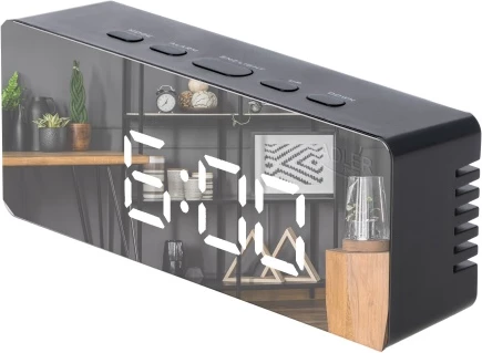 Alarmna ura Adler AD 1189, LED s prikazom temperature prostora, 3 načini alarma, USB + 3x AAA, črna