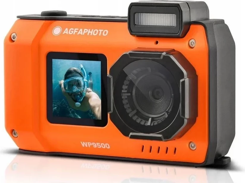 Kompaktna vodoodporna kamera AgfaPhoto WP9500, 4K, oranžna
