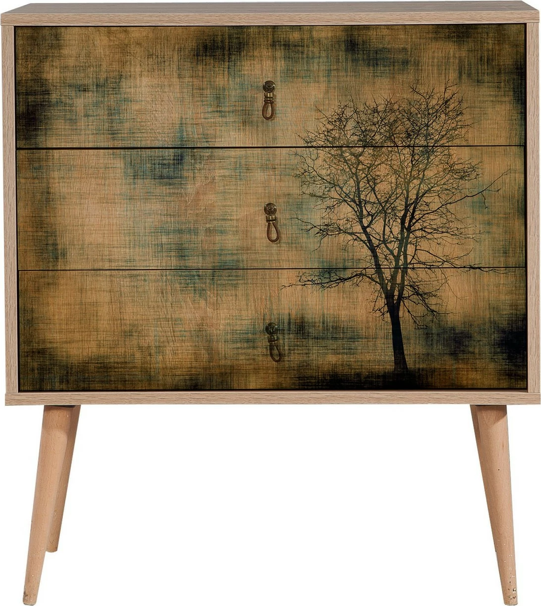 Komoda Trio, Lis Sonoma, 3 predala - Hanah Home