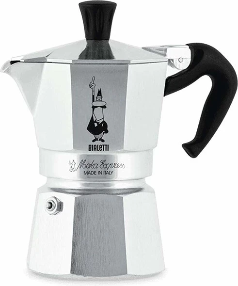 Kavni kuhalnik Moka Express Bialetti, alumin, črn