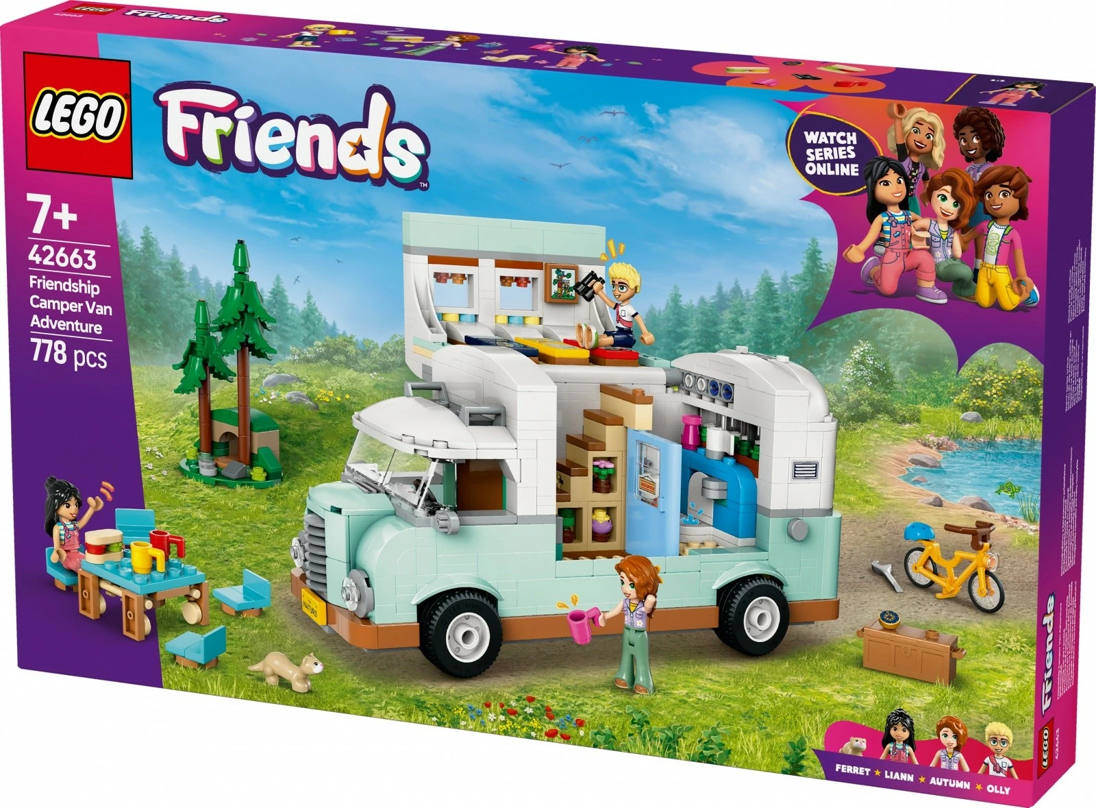 Set za gradnjo Avantura v prijateljičinem prikolici LEGO Friends 42663, 778 kosov, plastika