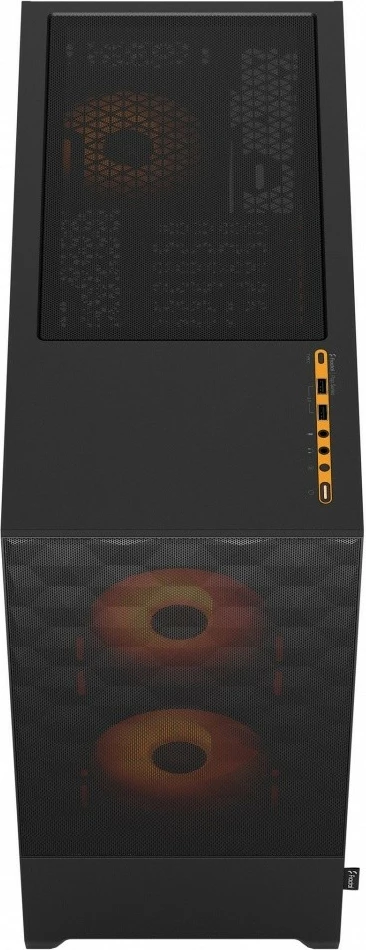 Računalniško ohišje z oranžnim RGB osvetljenjem, Fractal Design Pop Air TG Clear Tint RGB, Midi Tower, ATX/Micro ATX/Mini ITX, črno/oranžno