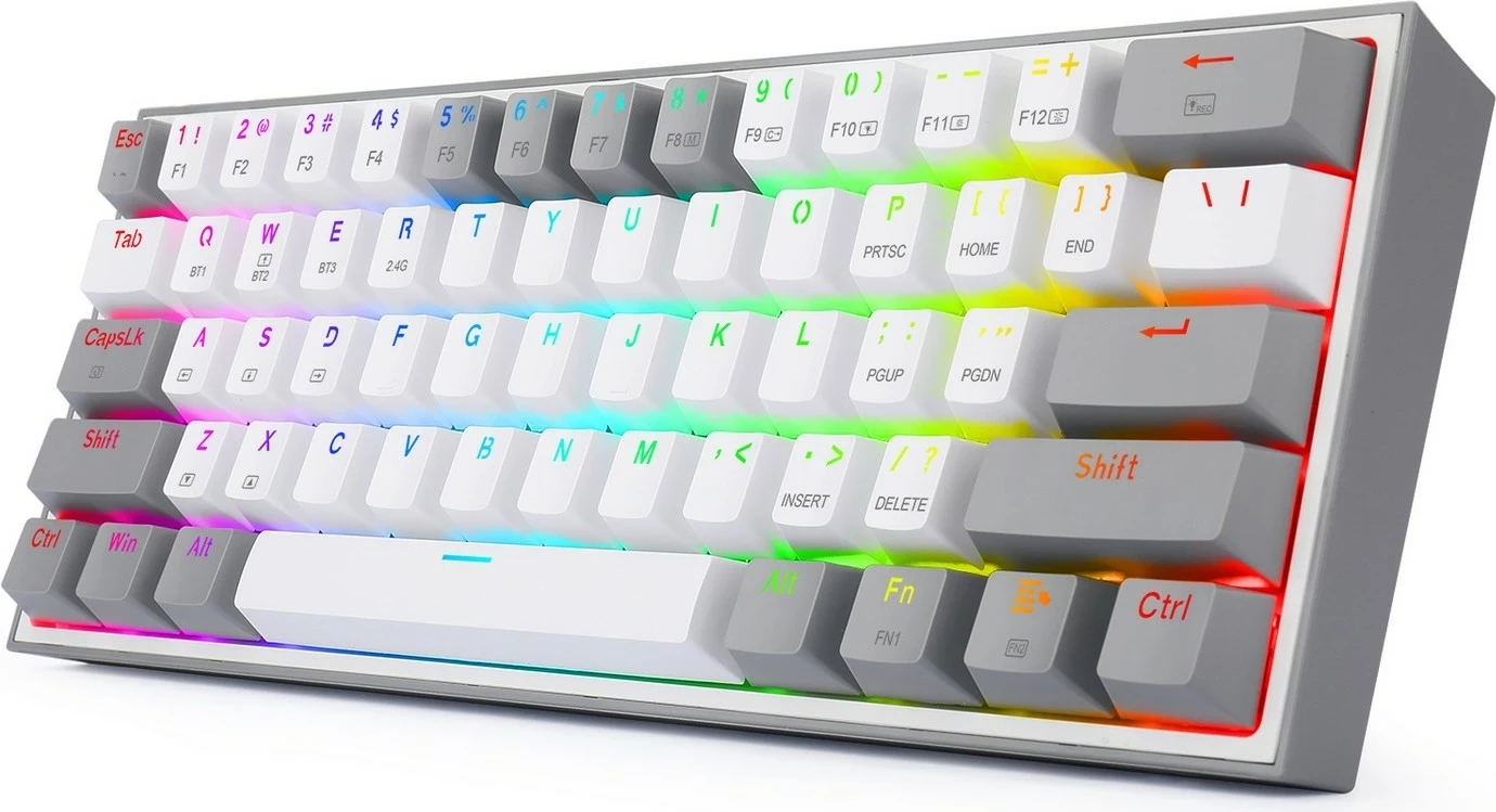 Mehanska tipkovnica Redragon K616 Fizz PRO, RGB, brezžična/žična, bela-siva