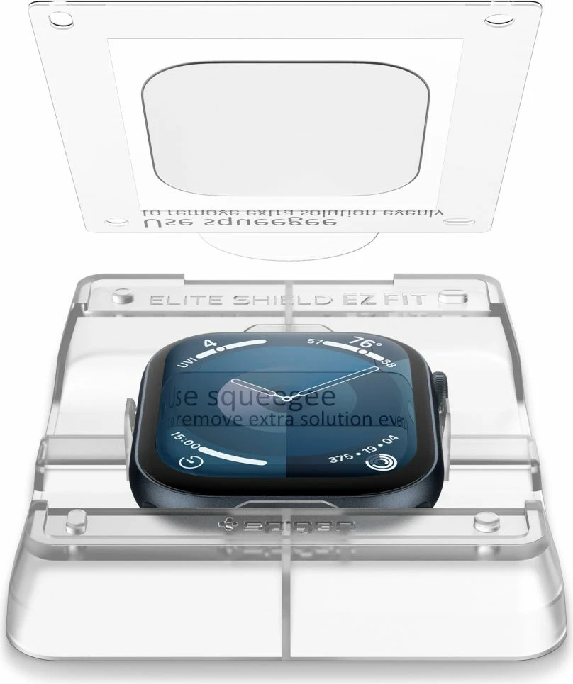 Zaščitno steklo za pametno uro Spigen Elite Shield EZ FIT Hybrid Glass, za Apple Watch 10 46 mm, prozorno, 2 kosa