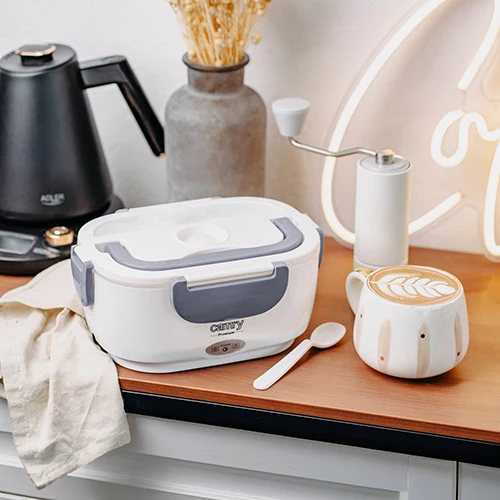 Električna posoda za kosilo Adler CR 4483, 1 L, dve pregradi, 12 V & 220–240 V, siva