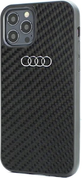 Ovitek za telefon iz karbonskih vlaken za iPhone 12/12 Pro 6,1", Audi, črn