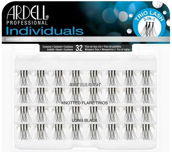 Umetne trepalnice Individuals Trio Lash Long 3in1 Cluster Long Black Ardell, 96 kos