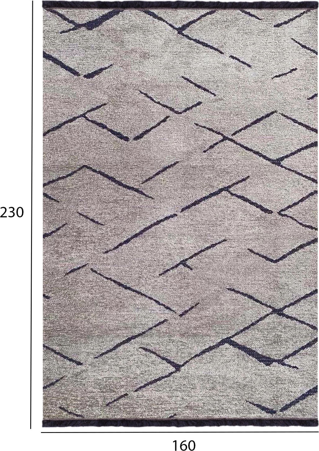 Svetlo siva-črna preproga s samorobovi FH7674.02 160Χ230 cm