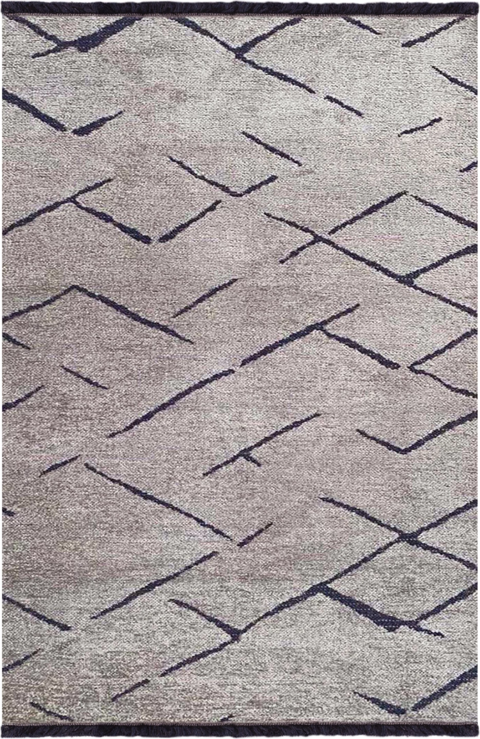 Svetlo siva-črna preproga s samorobovi FH7674.02 160Χ230 cm