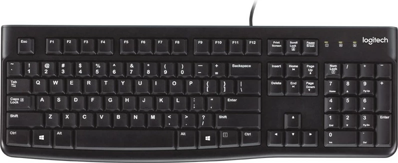 Polna velikost žična tipkovnica, Logitech K120, USB, QWERTY, črna