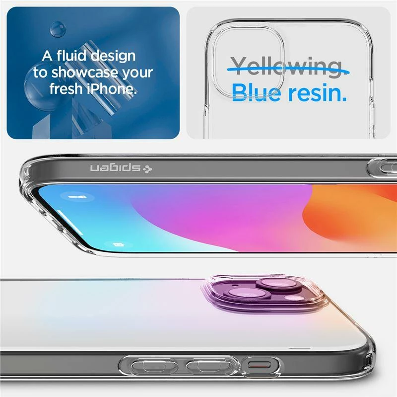 Ovitek za telefon Spigen Crystal Flex za iPhone 15 Plus, prozoren