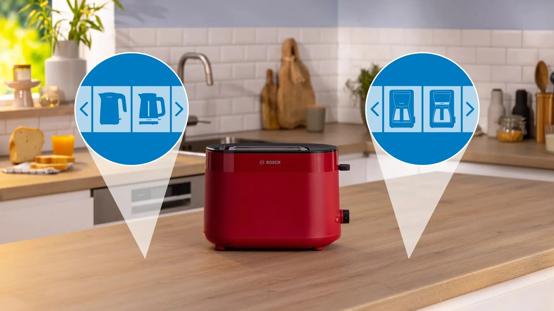 Toster Bosch TAT2M124, rdeč