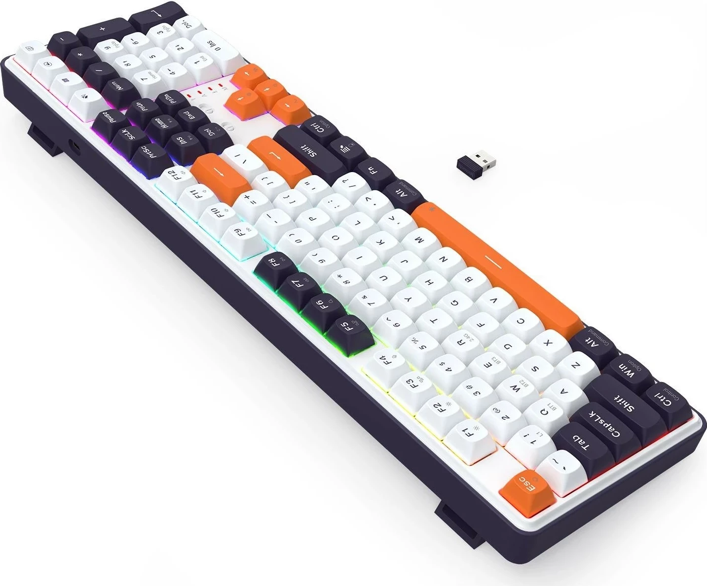 Gaming tipkovnica, Redragon K689WBO-RGB-PRO Wyvern, RGB, brezžična, bela