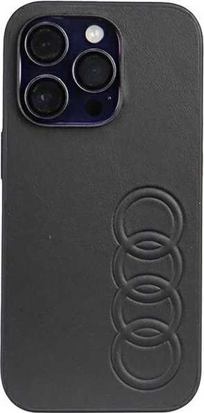 Ovitek iz umetnega usnja za iPhone 14 Pro 6.1, Audi, črn