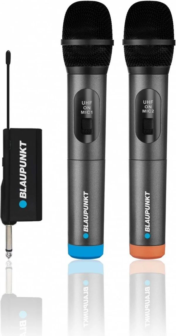 Brezžični komplet mikrofonov, Blaupunkt WM60UDB, UHF, 2 kosa, modra/oranžna