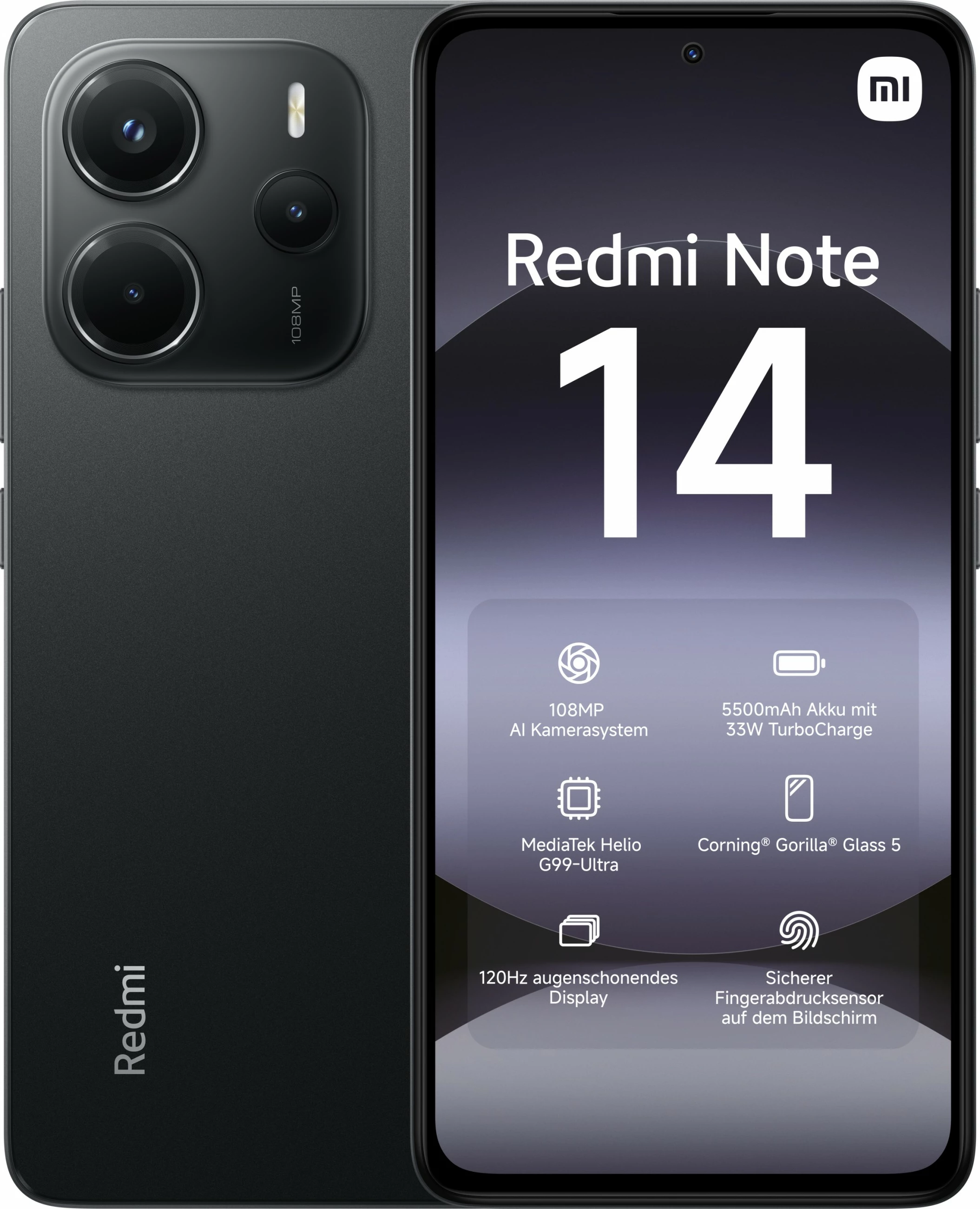 Pametni telefon Xiaomi Redmi Note 14, 6 GB, 128 GB, 108 MP, črn