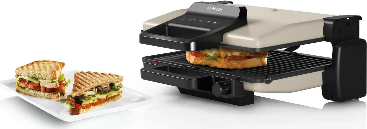 Kontaktni žar Bosch TCG3302, 2000 W, srebrn