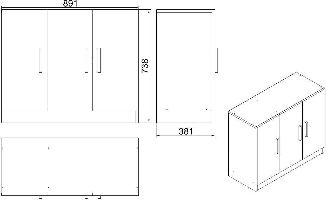 Večfunkcijska omara Hanah Home Vo5-W, bela