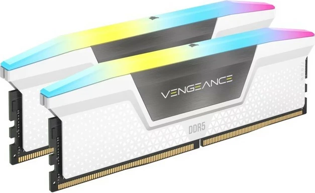 Visokozmogljiva RAM Vengeance RGB DDR5 Corsair, 32GB (2x16GB), 6000 MHz, CL36, bela