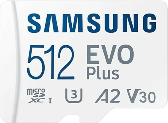MicroSD pomnilniška kartica 512 GB z SD-adapterjem, Samsung EVO Plus