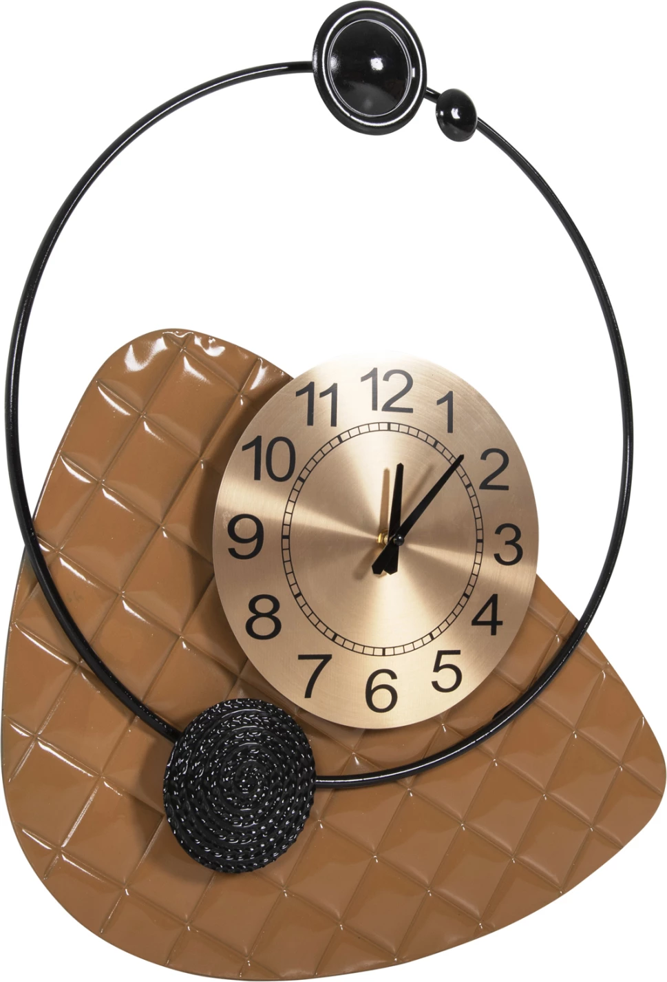 Stenska ura FH4204 kovinska v zlati barvi s črnimi kazalci 50x63 cm