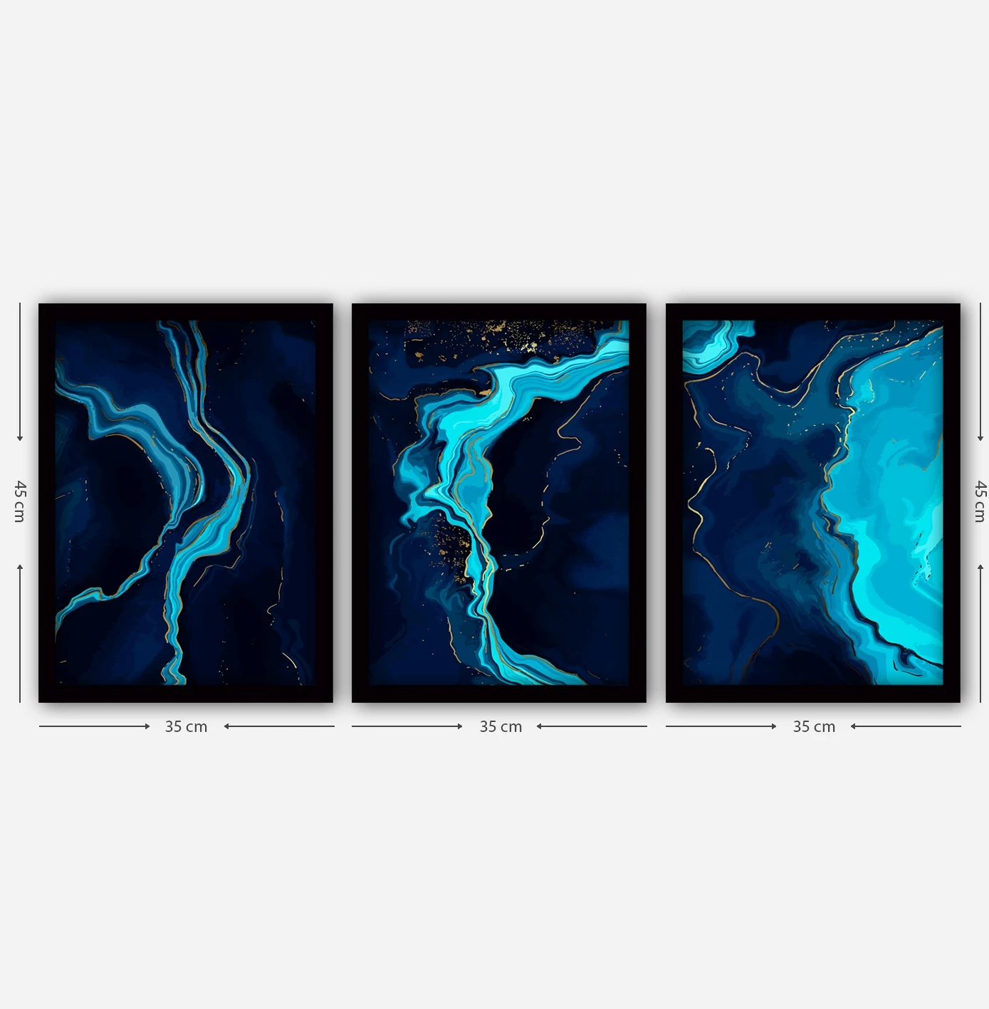 Dekorativna slika z okvirjem (3 kos), Wallity, 3SC35