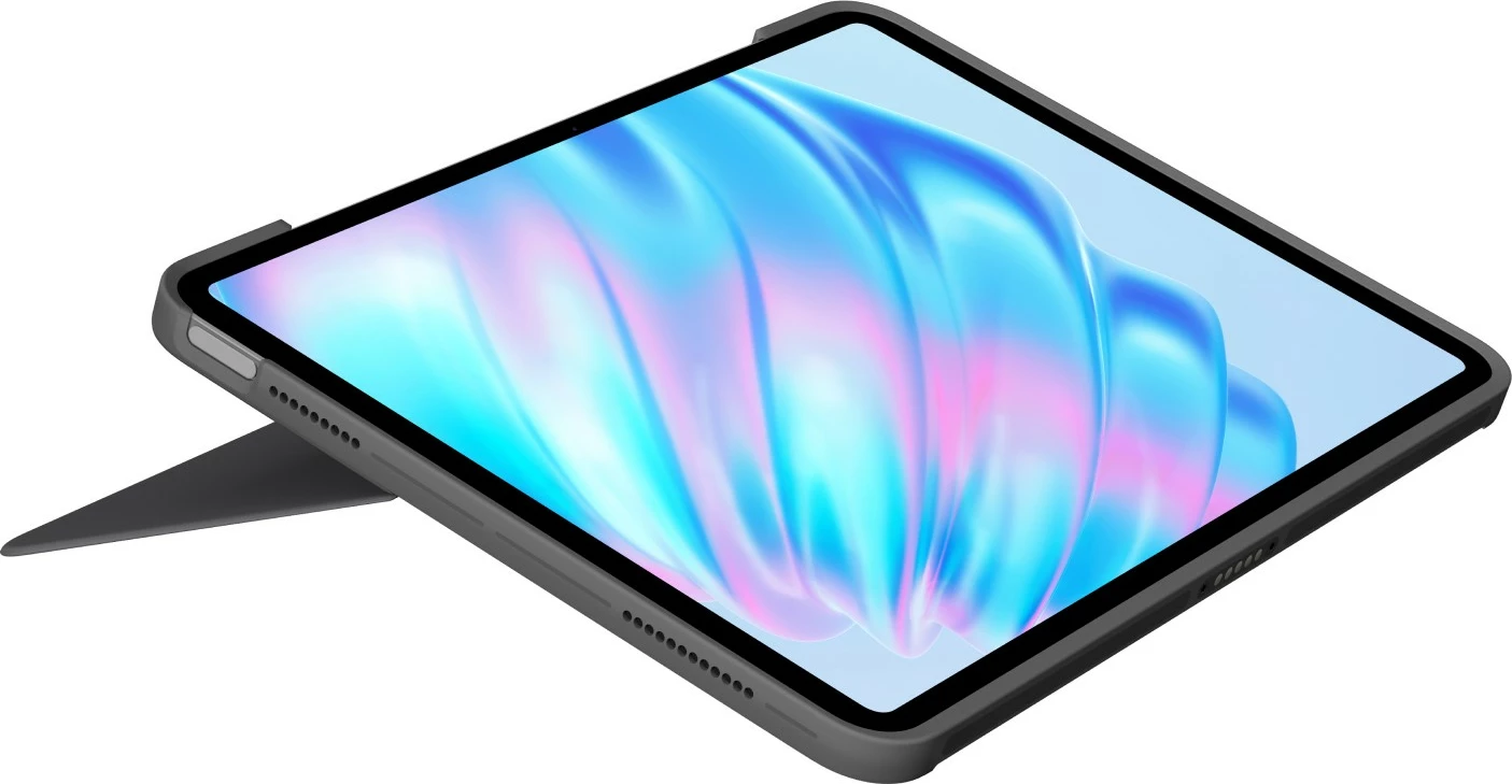 Zavitek s tipkovnico Logitech Combo Touch, QWERTY US International, drsna ploščica, sivo oxford