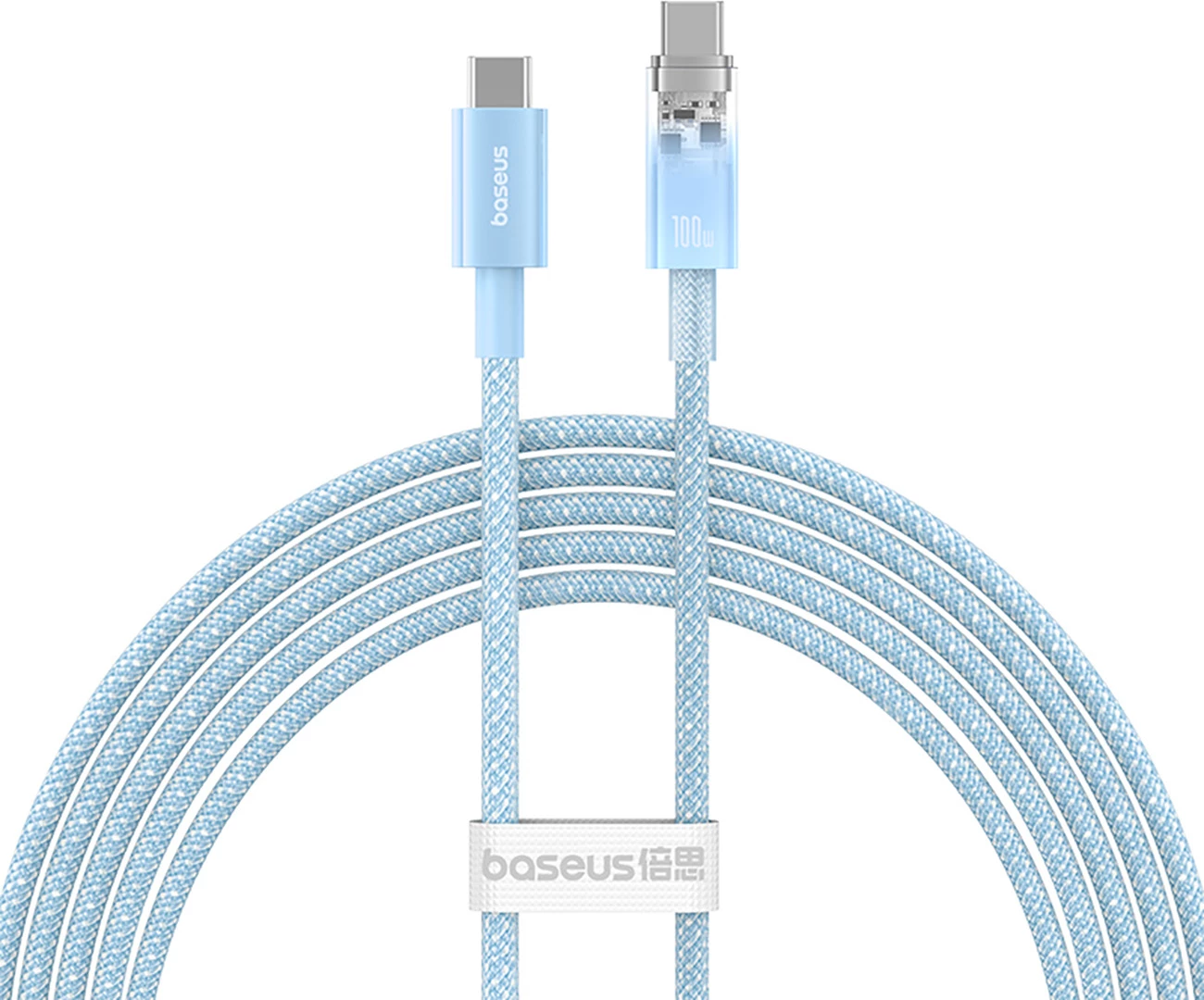 USB-C kabel za hitro polnjenje in prenos Baseus Explorer 2 m, 100W, senzor temperature, moder
