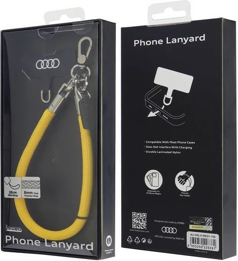 Univerzalen trak za pametni telefon Audi, 28 cm x 8 mm, rumen