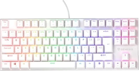 Mehanska tipkovnica Genesis Thor 303 TKL RGB, Outemu Peach Silent, bela