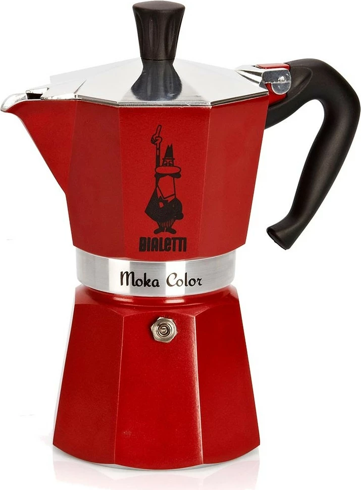 Moka aparat za kavo Mokka-Express 3 skodelice, Bialetti, rdeč
