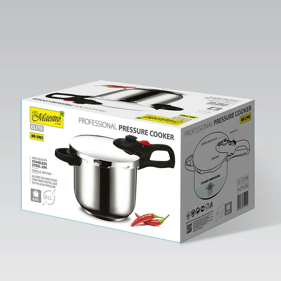 Pritiskovni lonec Maestro MR-2902, 6 L, nerjaveče jeklo