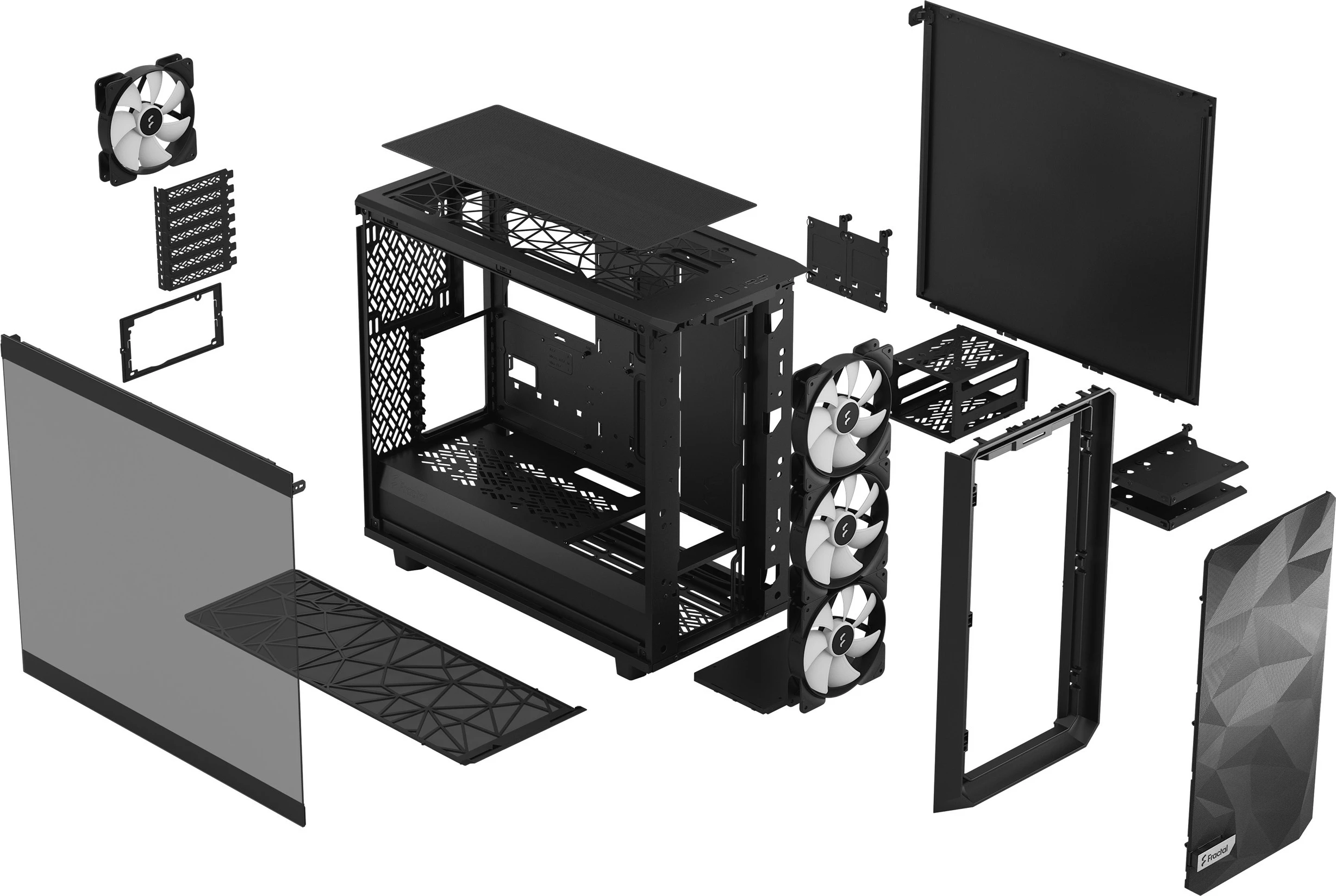 Kompaktna ohišje Meshify 2 Lite, Fractal Design, EATX/ATX/micro ATX/Mini-ITX, črno