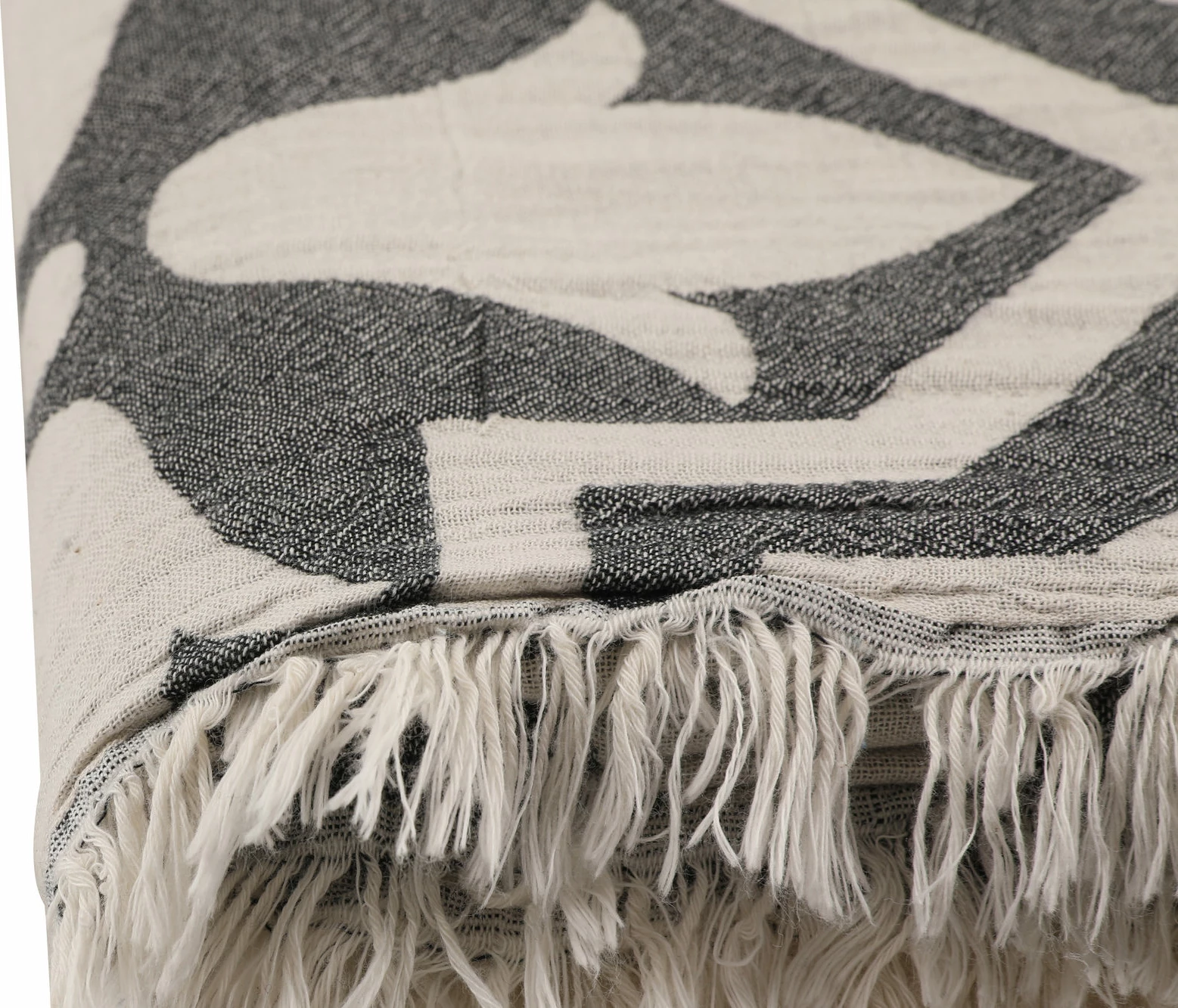 Plažna brisača Fouta Mijölnir Lalezar, črna in bež