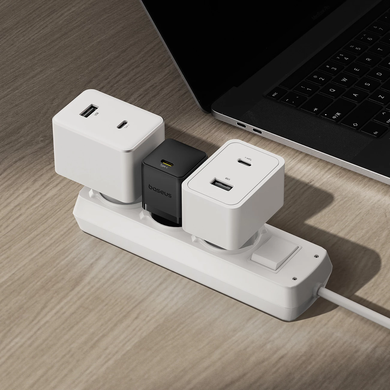 Hitro polnjenje 30W, Baseus Palm USB-C, bel