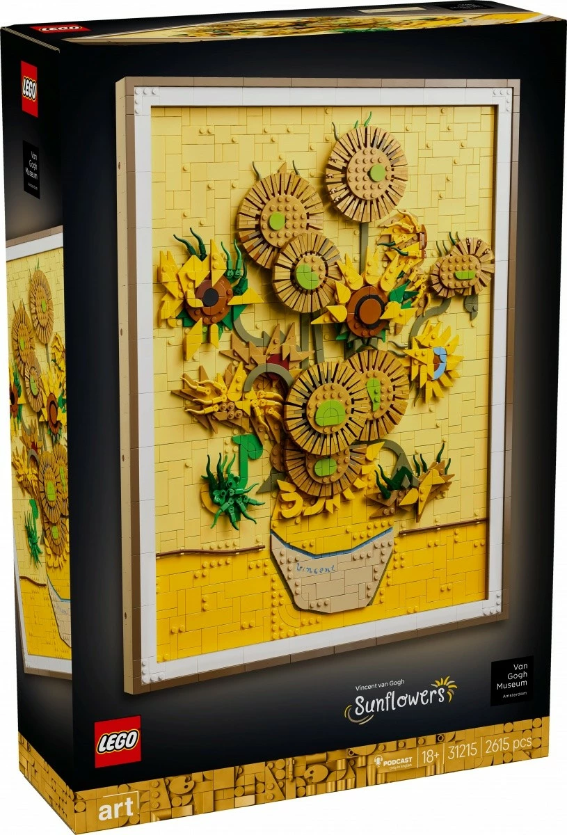Komplet za sestavljanje LEGO Art 31215 Sončnice Vincent van Gogh, 2.615 kosov, plastika