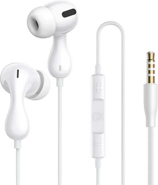 Kabelske slušalke za klice/muziko Baseus Encok HZ20, bele