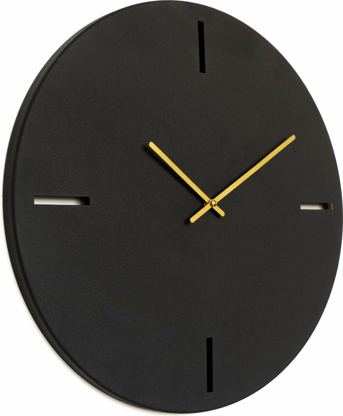 Dekorativna stenska ura iz kovine, črna in zlata, Wallity Timeless APS113, 48 x 48 cm
