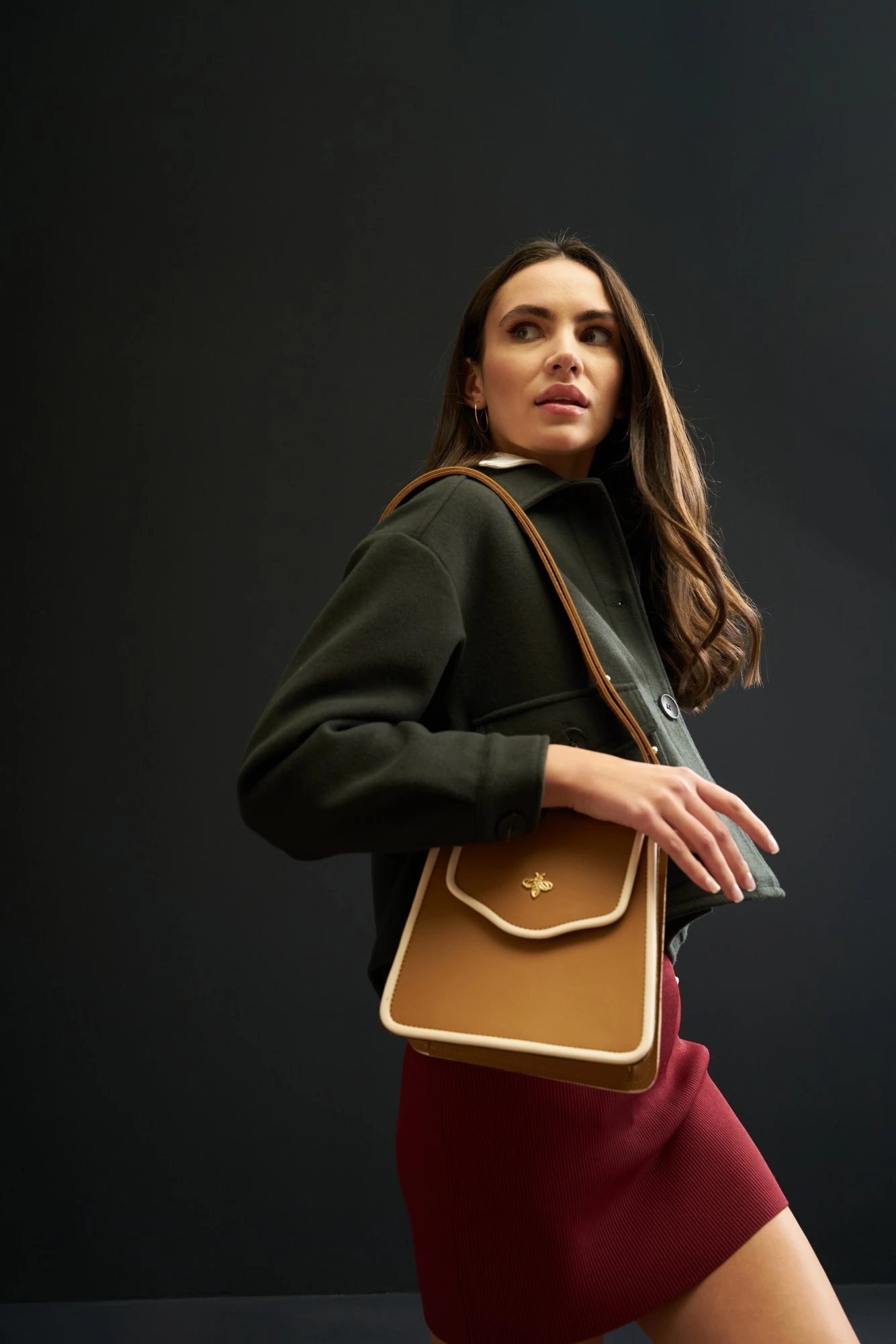 Torbica za ramo Lucky Bees 1248, camel-krem